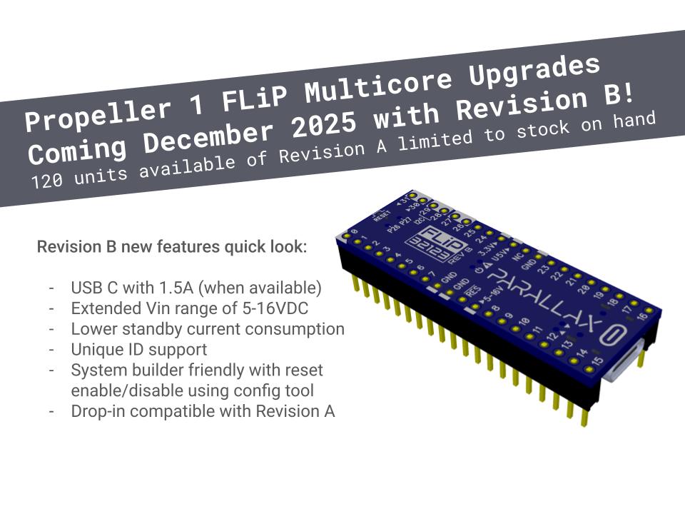 Propeller 1 FLiP Multicore Module Revision B Upgrades Coming Soon ...